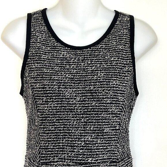 J CREW NAVY BLUE & OFF WHITE TEXTURED STRIPE SLEEVELESS DRESS SIZE 2 - Picture 6 of 9
